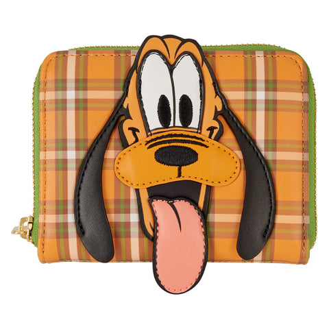 Loungefly Pluto 95th Anniversary Plaid Zip Around Wallet