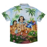 Loungefly Disney Lilo And Stitch Beach Scene Camp Shirt L-Large