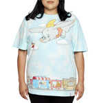 Loungefly Disney Core Dumbo Train Cloud Wash  T Shirt 2XL