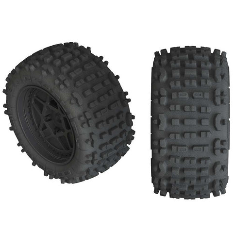 Arrma AR550050 1/10 dBoots Backflip LP Front/Rear 3.8 Pre-Mounted Tires, 17mm Hex, Black (2): 4S ARAC9468