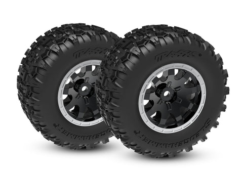 Traxxas 10771-STBLK 2.8" Black RXT Wheels and Sledgehammer Tires Mini Maxx (2)