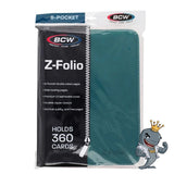 BCW GAMING Z-FOLIO 9-POCKET LX ALBUM Teal HOLDS 360 CARDS ZIPPER CLOSURE