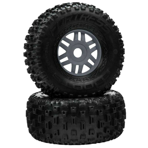 Arrma ARA550069 dBoots FoRTRess Tyre Set Glued gunmetal Pair 17mm Mojave