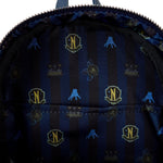 Loungefly MGM Wednesday Nevermore Academy Mini Backpack Glows In Dark