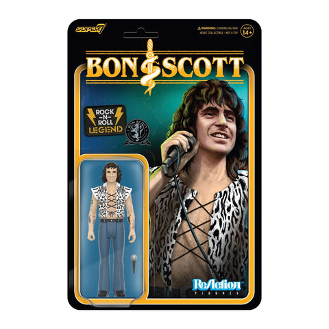 Bon Scott (Leopard Print) AC/DC Super 7 Reaction Action Figure