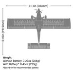 E- flite EFL13550 Micro DRACO 800mm BNF Basic with AS3X and SAFE Select