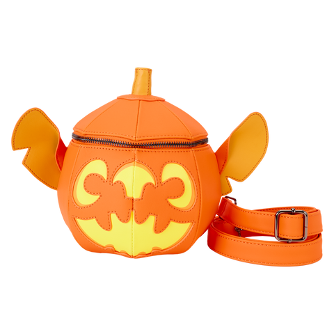 Loungefly Disney Stitch Figural Pumpkin Glow In The Dark Crossbody Bag