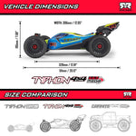 ARRMA 1/8 ARA4206V4T1 Typhon 4X4 MEGA 665 Brushed Buggy Blue