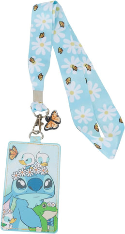 Loungefly Disney Lilo And Stitch Springtime Stitch Lanyard with Cardholder