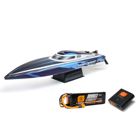 Pro Boat Sonicwake PRB-1992T2 V2 24" Self-Righting Brushless Battery & Charger Blue