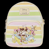 Loungefly Disney Mickey & Friends Rainbow Stripe Convertible Mini Backpack & Crossbody Bag