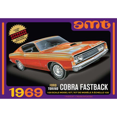 AMT AMT1217M 1969 Ford Torino Cobra Fastback Model Kit 1:25
