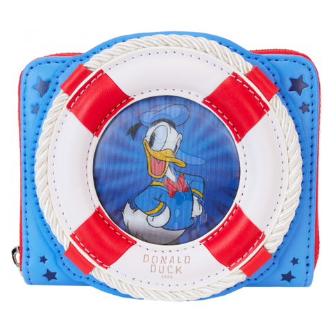 Loungefly Disney Donald Duck 90th Anniversary Lenticular Zip Around Wallet