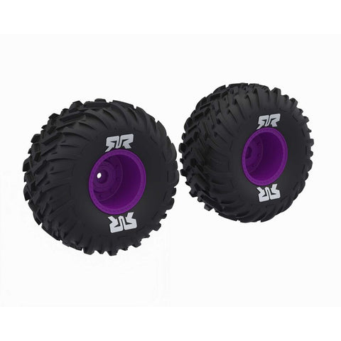 ARRMA ARA-2574 dBoots Cut Chevron MT Tire Set, Glued (2) PURPLE