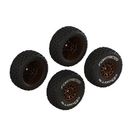 ARRMA ARA-2024 dBoots 'FORTRESS' Tire Set Glued, Bronze (2 Pairs) Mojave Grom