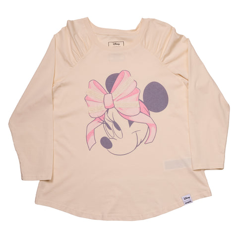 Loungefly Disney Minnie Feminnie Shirred Raglan Tee Medium