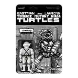 Leonardo TMNT Turtles Comic Greyscale Super7 Reaction Figure