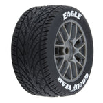 Pro-Line 1/12 Goodyear Eagle Wet Tire F/R MTD Gray Wheels (4): Losi NASCAR
