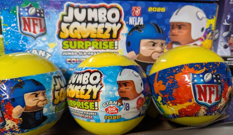 2026 NFL Jumbo Squeezy Susprise Slo-foam Figure 18 pack Box
