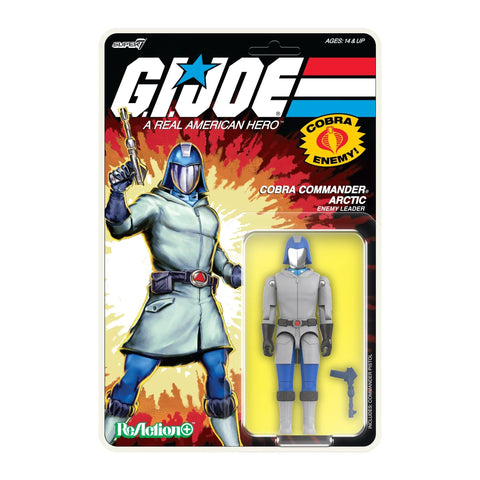 G.I. Joe Cobra Commander Arctic Enemy Leader Super7 Reaction + Action Figure