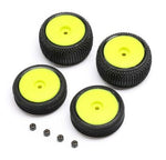 Losi LOS-1762 Yellow Mounted Wheels, Tires, (4) for Micro-B