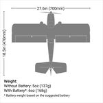 E-Flite EFLU7950 UMX Timber X BNF Basic with AS3X and SAFE Select, 570mm