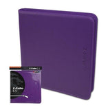 BCW Gaming Z-FOLIO 12-Pocket LX Album Purple Holds 480 Cards Zipper Closure