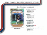 2025 Topps Chrome Baseball Update Blaster Box
