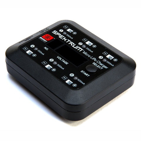 Spektrum S63 Micro 6-port DC/USB 1S LiPo Charger