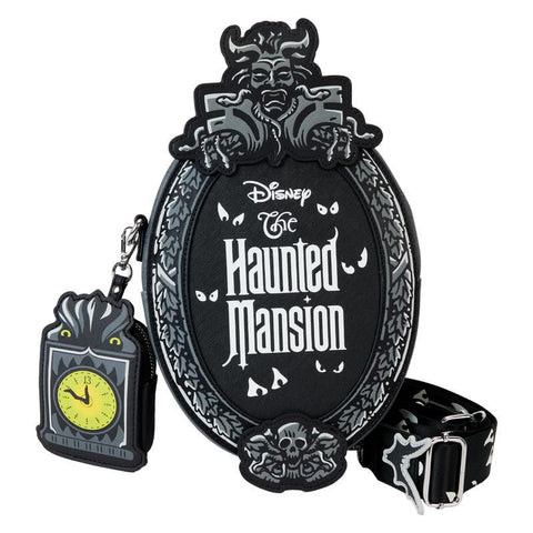 Loungefly Disney Haunted Mansion Plaque Glow In The Dark Crossbody Bag