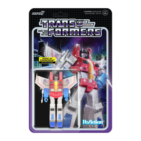 Ghost Of Starscream(Translucent Glitter) Transformers Super7 Reaction Figure