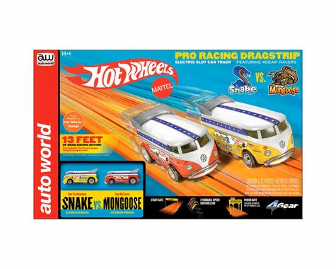 13' Hot Wheels "Snake" vs "Mongoose" Manual Slot Set