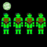 Mutagen Ooze Turtles (4-Pack, Glow) Super7 Reaction Figures