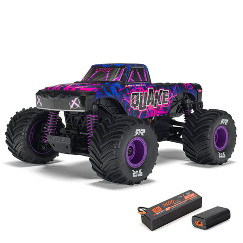 Arrma ARA2137T3 Quake Grom 1/16 Brushed 4X4 Truck RTR Battery Charger Purple