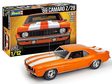 Revell 1969 Camaro Z-28 RMX128129090 Model 1/12, 3'N1 Stock, Street or Drag