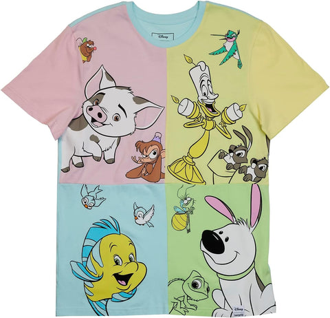 Loungefly Disney Princess Sidekicks Color Block T Shirt Small