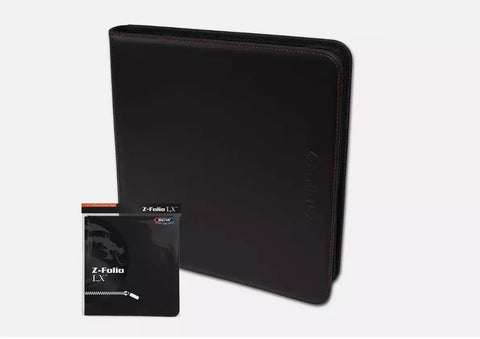 BCW Gaming Z-FOLIO 12-Pocket LX Album Black Holds 480 Cards Zipper Closure