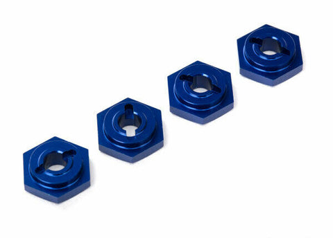 Traxxas Part 7154X  Wheel hubs, hex, aluminum blue-anodized (4)
