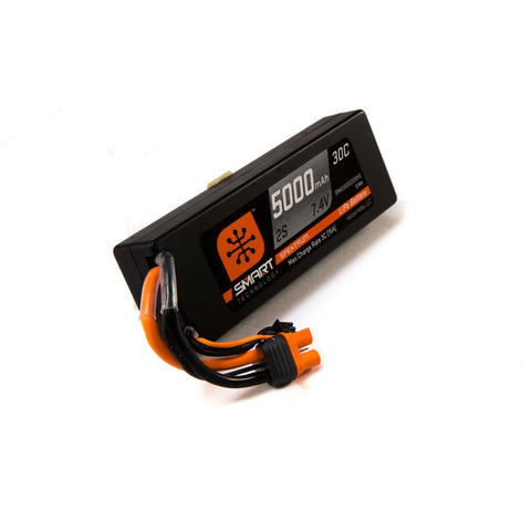 Spektrum SPX50002S30H3 7.4V 5000mAh 2S 30C Smart LiPo Hardcase Battery: IC3