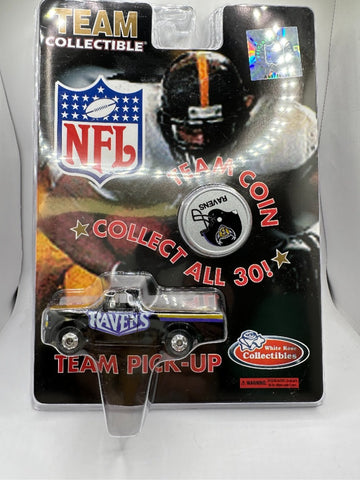Baltimore Ravens White Rose Coolectibles NFL Team Pick Up with Team Coin Toy Vehicle