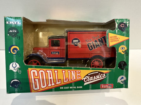 New York Giants Ertl Collectibles NFL Goal Line Classics Delivery Truck Coin Bank 1:24