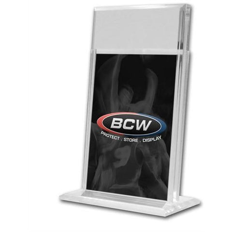 BCW ACRYLIC CARD STAND - VERTICAL W/ HEADER **LIMITED STOCK**