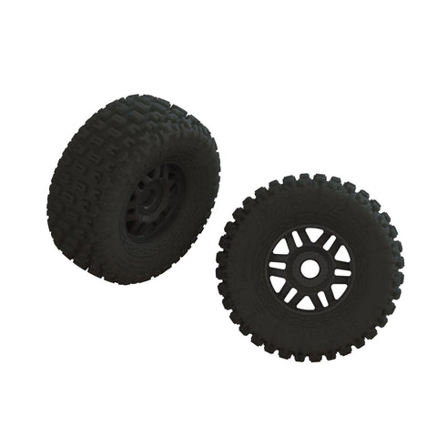 ARRMA ARA550110  dBoots FORTRESS LP Tire Set Glued (Black) (1 Pair)