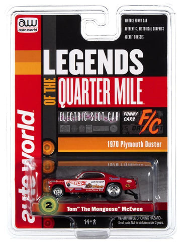 Auto World Tom McEwen 70 Plymoth Duster 1:64 Slot Car Legends of the Quarter Mile