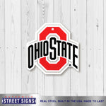 Ohio State Buckeyes Laser Cut Steel Logo Spirit Size Authentic Street Signs 12"