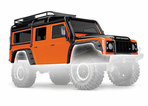 Body, Land Rover Defender, adventure orange (complete with ExoCage, inner fenders, fuel canisters, and jack)