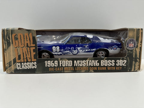 Indianapolis Colts Ertl Collectibles NFL 1969 Ford Mustang Boss 302 Coin Bank Toy vehicle 1:24