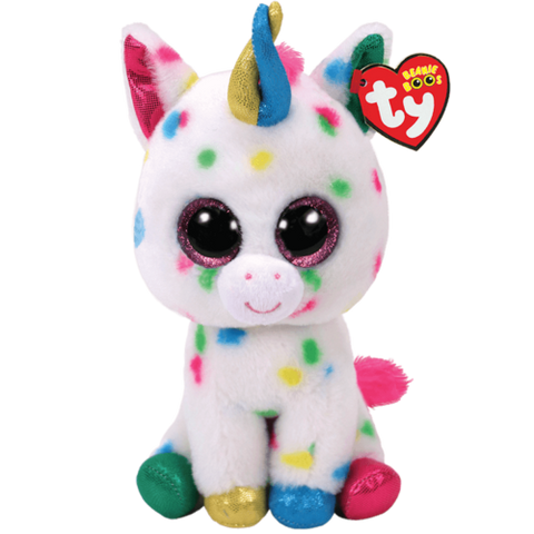Harmonie Unicorn TY Beanie Boos Plush stuffed animal 6" Small New w Tags
