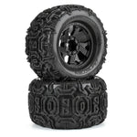 Duratrax DTX564510 Warthog 3.8"" All Terrain Tires Mounted on Ripper Black 8x32 Removable Hex Wheels (2)