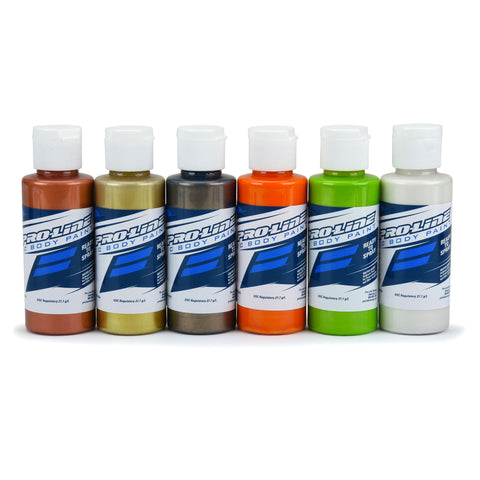 Proline 632302 RC Body Paint Metallic/Pearl Color (6 Pack) Specially Formulated Water-Based Airbrush Paint
